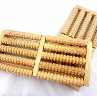 Bàn lăn massage chân bằng gỗ 5 hàng,con lăn gỗ matxa chân tay văn phòng, dụng cụ mát xa lòng bàn chân thon gọn bấm huyệt