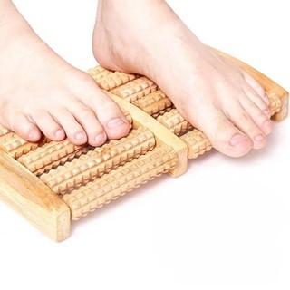 Bàn lăn massage chân bằng gỗ 5 hàng,con lăn gỗ matxa chân tay văn phòng, dụng cụ mát xa lòng bàn chân thon gọn bấm huyệt