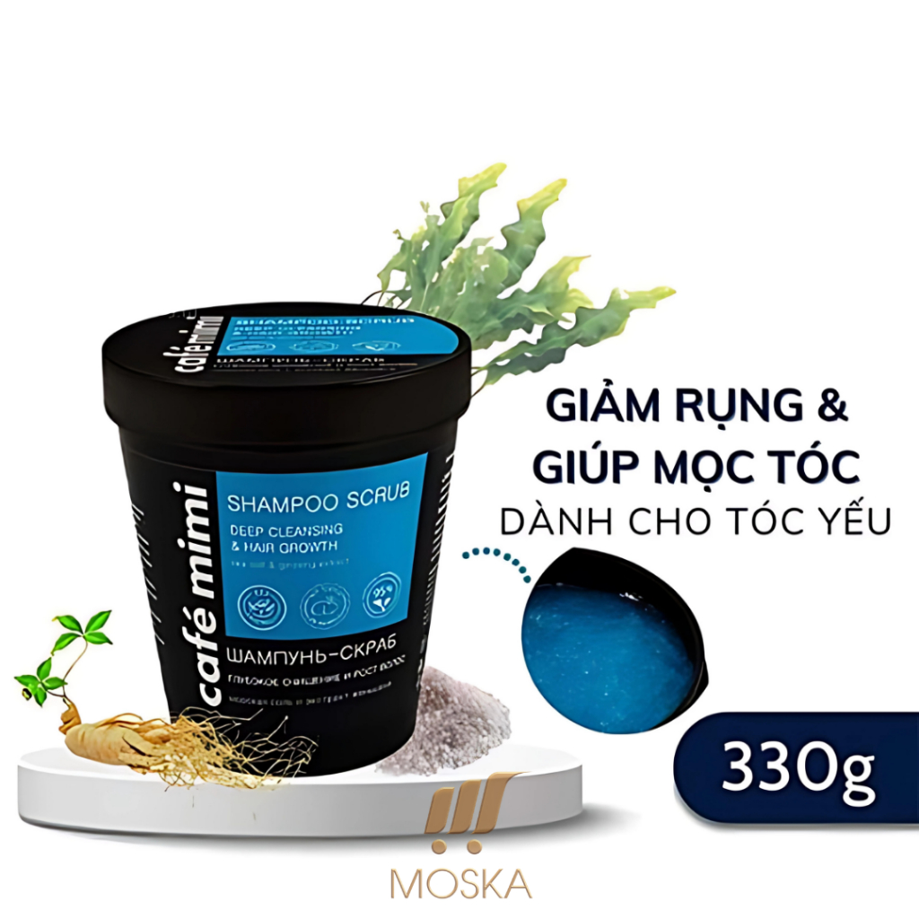 Tẩy Da Chết Da Đầu Cafe MiMi Tóc Sạch Sâu, Loại Bỏ Da Chết, Kiềm Dầu, Sạch Gàu, Ngăn Bết Tóc 330g, Tóc Khoẻ Bồng Bềnh