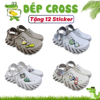 dep cross depcrosss Dép Cross Pollex Echo Clog nam nữ unisex màu trắng kem và vàng size 36 đến 44 - Hàng chính hãng - Sấ
