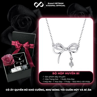 Dây chuyền bạc nơ KYDOPAL đính đá cao cấp trang sức bạc nữ cá tính 925 - PAL9B4C10