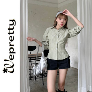 Áo Sơ Mi WYNN SHIRT - AH30 Wepretty Clothes  Kẻ Sọc Chất Liệu Thô Kate Phối Nơ Phong Cách Hàn Quốc