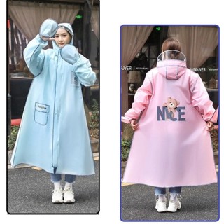 Áo mưa thời trang gấu Nice - Áo mưa in hình gấu có khoá kéo tiện lợi -Áo mưa cứ phải rộng rãi