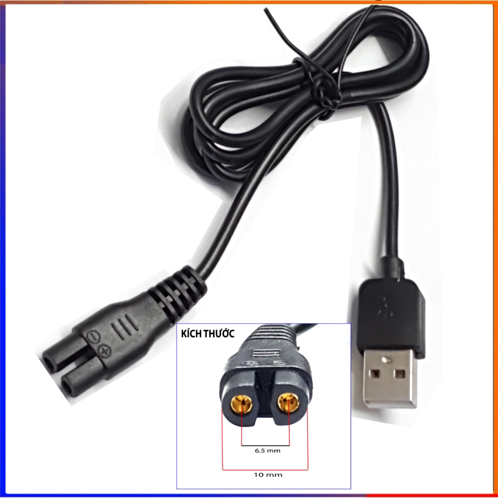 Dây sạc máy cạo râu và một số tông đơ hai chân rời chiều dài 80cm