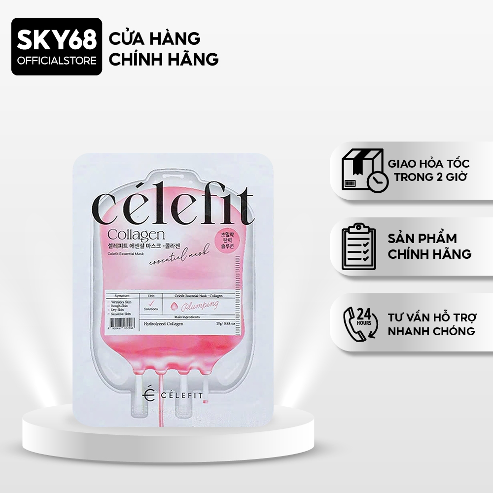 Mặt Nạ Cấp Ẩm, Tăng Độ Đàn Hồi Cho Da Celefit Essential Mask 23g - COLLAGEN