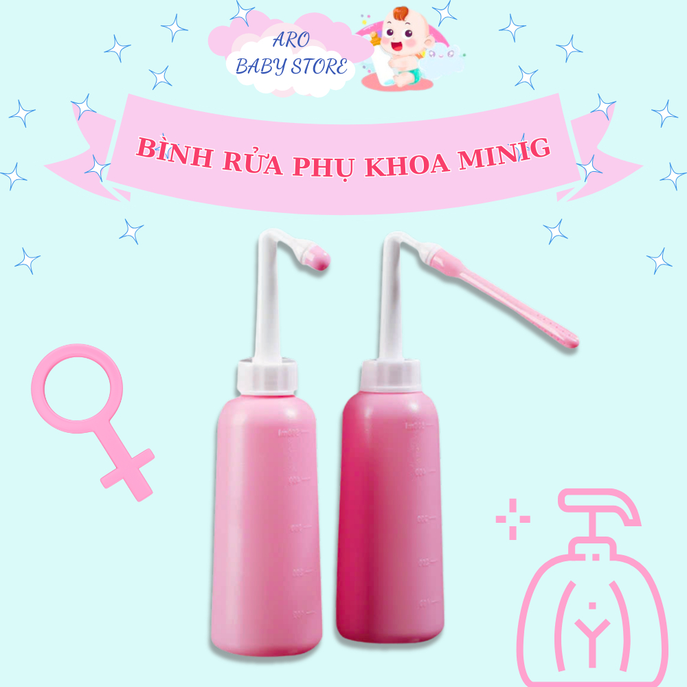 Bình rửa phụ khoa MiniG 500ml - 2 đầu xịt, vệ sinh sâu bên trong, an toàn tiện lợi cho phụ nữ trẻ em và người lớn tuổi
