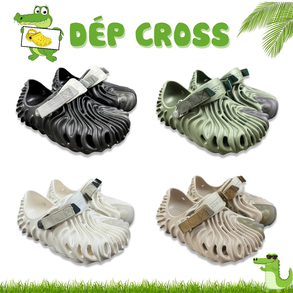 Tặng 12 sicker dép bít đầu dạng crocss pollex phù hợp Nam💖FREESHIP💖dép cross siêu thoáng LN37