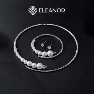 Dây chuyền bông tai vòng tay Eleanor Accessories bộ trang sức đính đá phụ kiện trang sức 8268