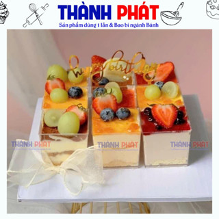100 Ly mousse vuông LC-5550 đựng bánh mix nhiều vị- Ly mica đựng tiramisu - Panna cotta - yogurt trái cây -bánh lạnh