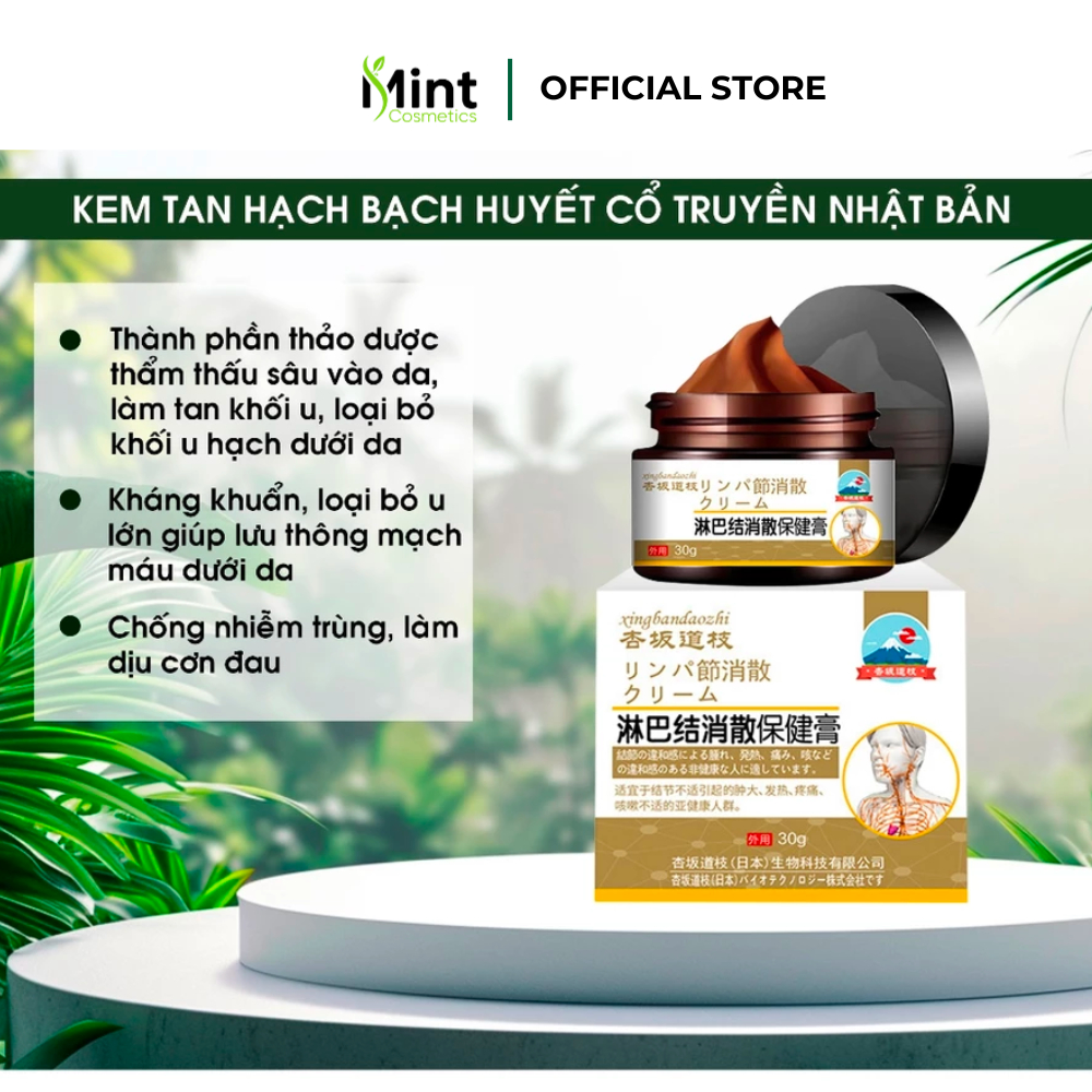 Kem mờ hạch bạch huyết Shixendo Nhật Bản 30g - Kem Shixendo giảm u hạch, u mỡ, u tuyến giáp đơn giản tại nhà