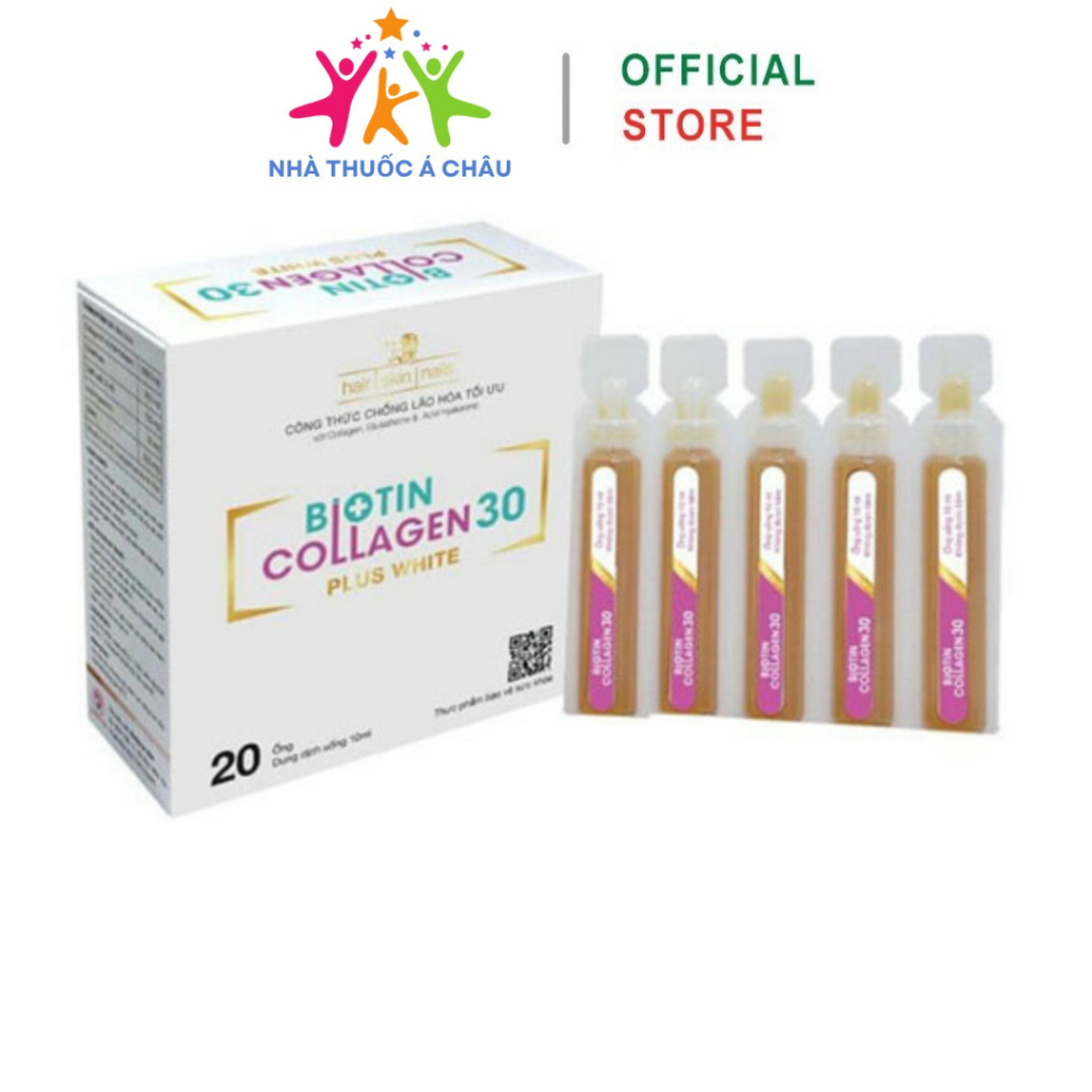 Biotin Collagen 30 Plus White bổ sung hàm lượng collagen - Hộp 20 ống x 10ml