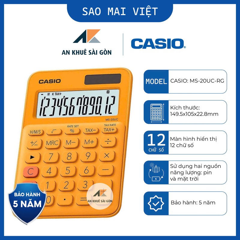 [Sắc màu mới] Máy tính Casio MS-20UC-RG Chính Hãng