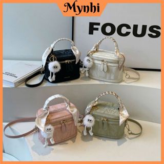 Túi nữ đeo chéo đeo vai cầm tay có khăn họa tiết , túi cốp vuông đi chơi , dự tiệc , dạo phố - túi xách nữ SMN747