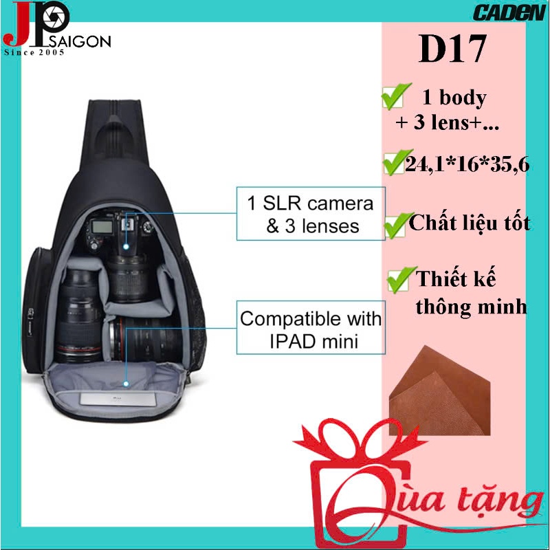 BALO MÁY ẢNH CADEN D17 + QUÀ TẶNG