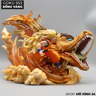 [33X23CM] Mô hình Goku SS3 Rồng Vàng Last Sleep Songoku Super Saiyan 3 Đấm Rồng Dragon ball GT Dragonball figure toyz