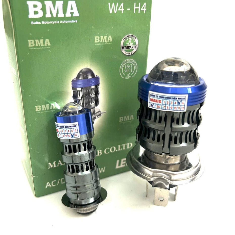 Đèn Pha Led Bi Cầu BMA Chân H4, 3 chân, 2 Chế Độ Cos Vàng Pha Trắng Siêu Sáng [CỰC XỊN] Mã SH1