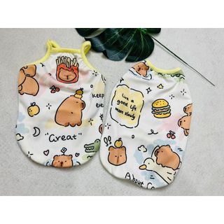 Áo Thun Gân Co Giãn 4 Chiều Cho Chó Mèo Từ 1-20Kg Hoạ Tiết Capybara Freeship