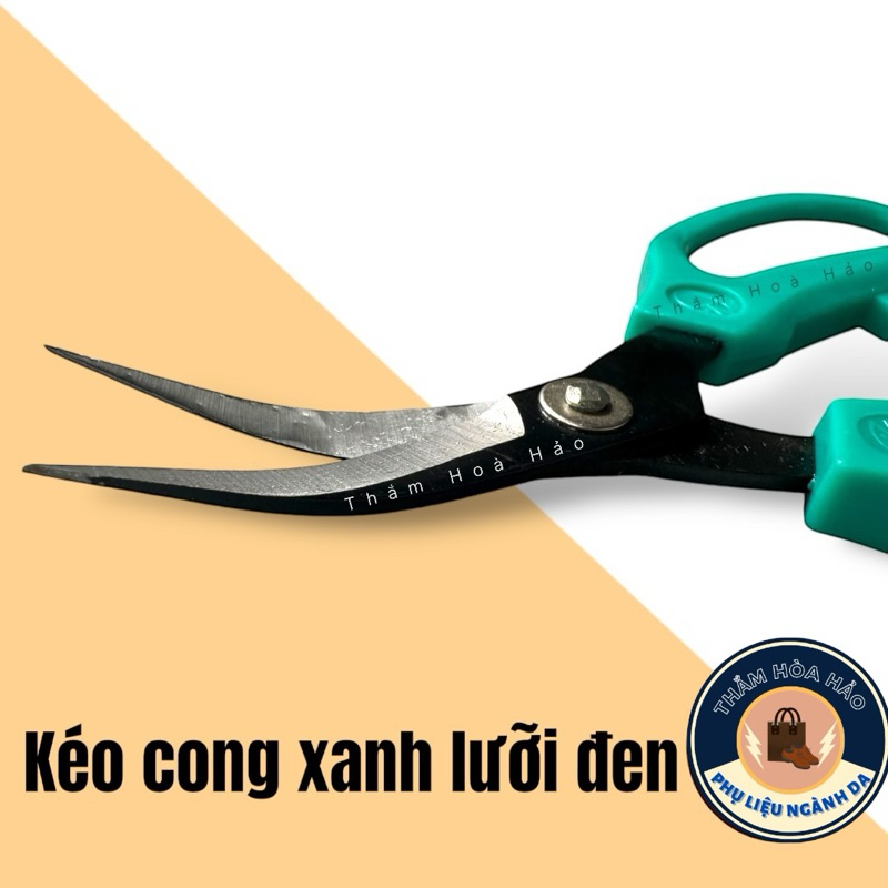 (Khuyến mãi) Kéo cong xanh lưỡi đen siêu bén. Kéo cắt chỉ, cắt biên da, cắt ba vớ giày dép chuyên dụng (Dài 16cm)
