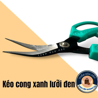 (Khuyến mãi) Kéo cong xanh lưỡi đen siêu bén. Kéo cắt chỉ, cắt biên da, cắt ba vớ giày dép chuyên dụng (Dài 16cm)