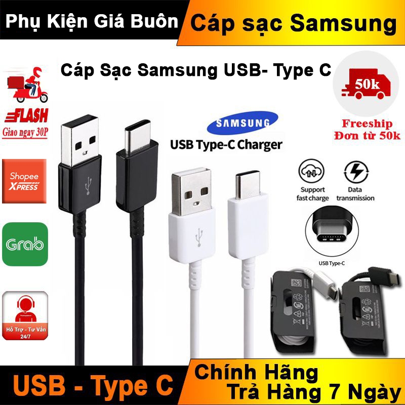 Cáp sạc Samsung USB- TypeC Chính Hãng (Bảo Hành 12th)