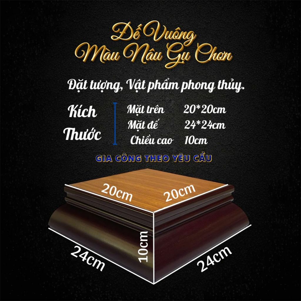 Đôn Vuông ( nhiều kích thước ) kê Tượng, Vật phẩm, đồ trang trí...