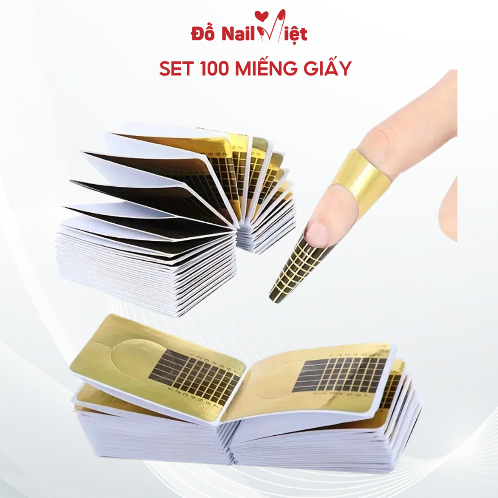 Sấp 100 miếng giấy hỗ trợ nối móng đắp gel/ đắp bột-ĐỒ NAIL VIỆT