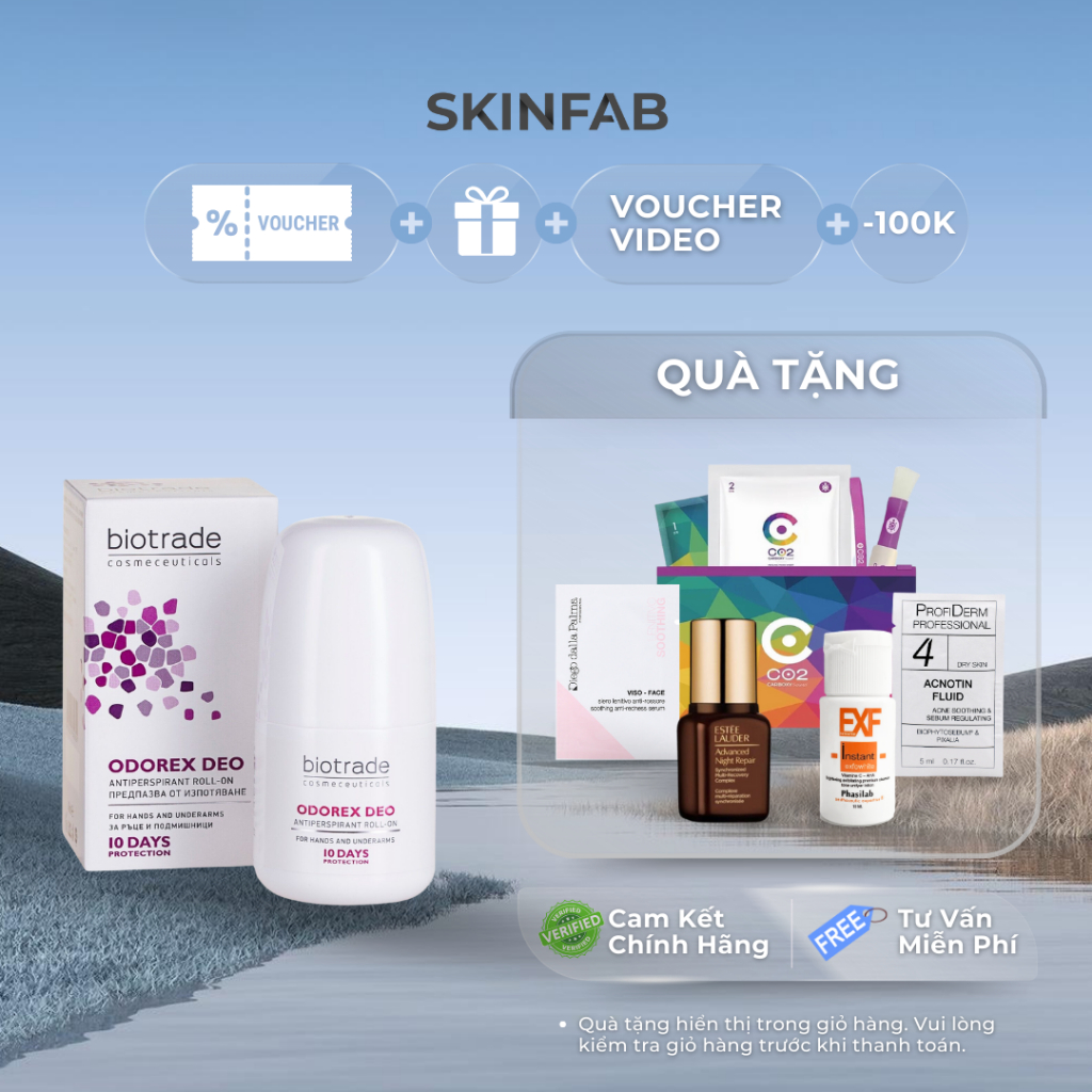 Lăn Khử Mùi Biotrade Odorex Deo Antiperspirant Roll On lòng bàn tay và nách Biotrade 40ml