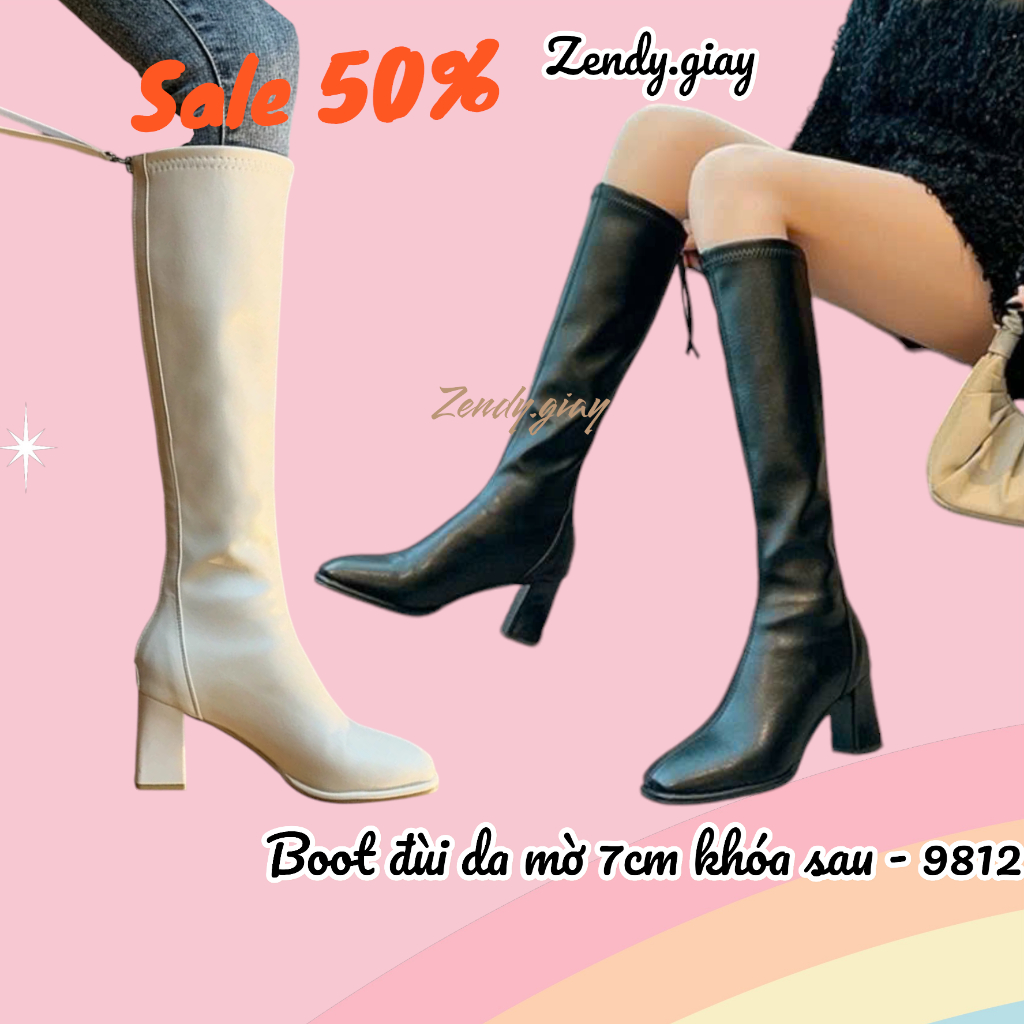 Boot Đùi Nữ Bốt nữ Cao Cổ Đầu Gối Da Mờ Cao Cấp Khóa Sau Boot Đùi Nữ Da Lì Loại 1 khóa sau lót lông 