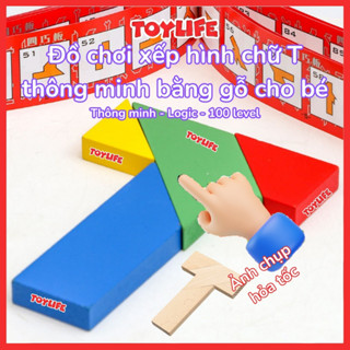 Đồ chơi xếp hình chữ T thông minh bằng gỗ cho bé ghép hình chữ T tangram phát triển trí tuệ trẻ em TOYLIFE