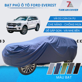 Bạt phủ ô tô Ford Everest vải dù cán PU cao cấp che nắng, chống mưa, chống gió và chống bụi bẩn, áo trùm xe cao cấp
