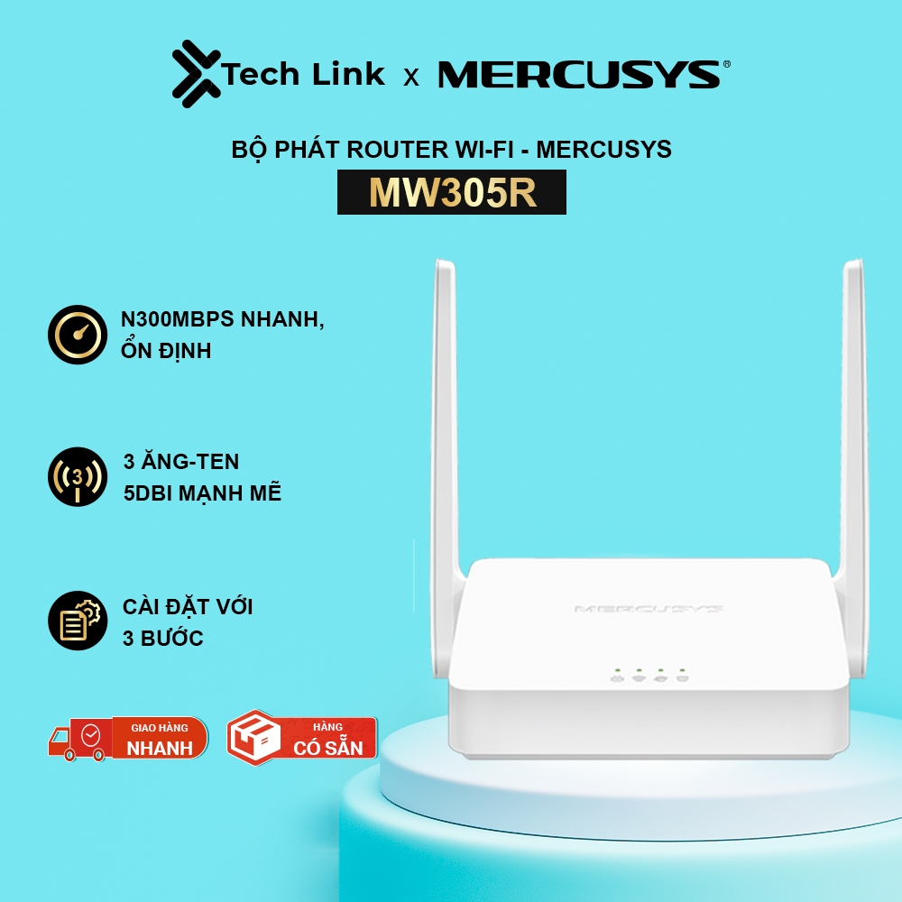 [Hỏa tốc] Bộ Phát Router Wi-Fi Mercusys MW305R Chuẩn N Tốc Độ 300Mbps
