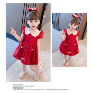   9-28kg   ẢNH THẬT TRẢI SÀN  Váy bé gái Váy công chúa tiểu thư đính nơ dáng bí kèm cài tóc đáng yêu cho bé gái V165 