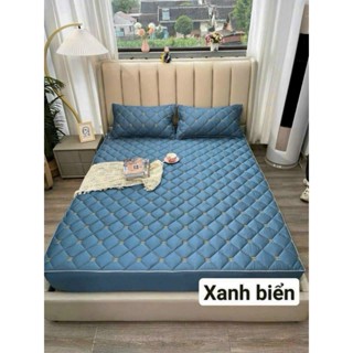 Bộ ga gối phi lụa trải giường ga trần bông bo chun ga chun trần bông cao cấp đủ kích thước [ Hàng tốt ]