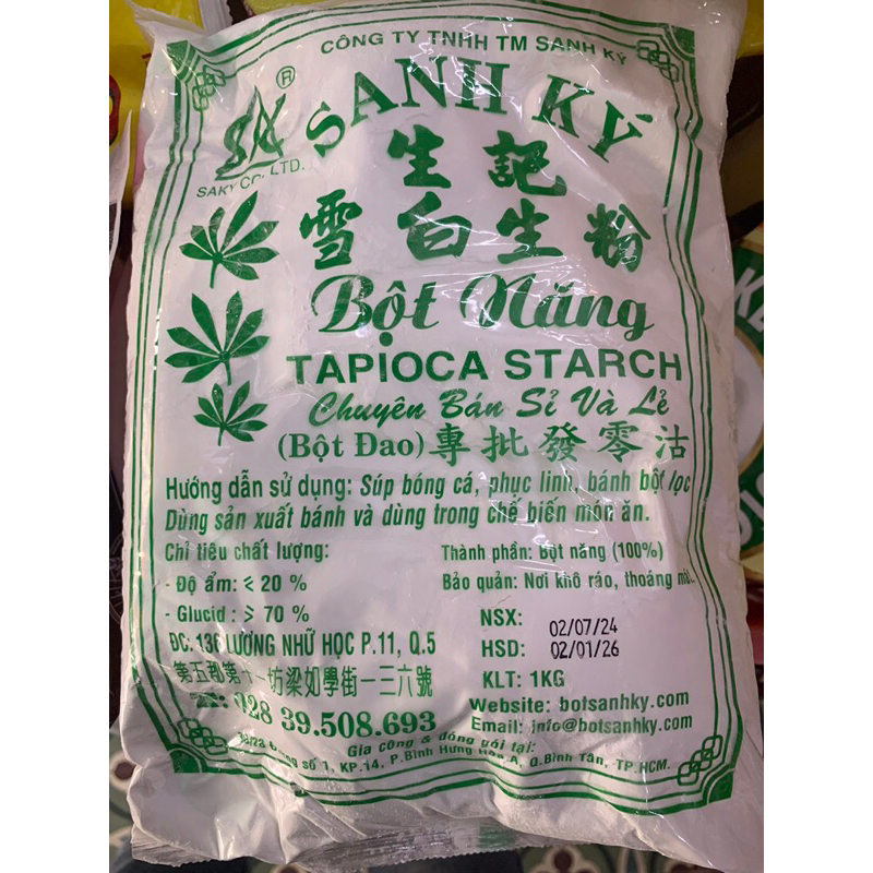(shop tạm nghỉ từ ngày 12, 25/11 bán lại ạ)1kg BỘT NĂNG Sanh Ký_Chính Hãng tận gốc 100%