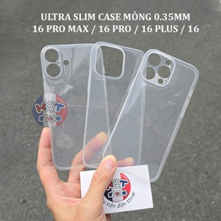 Ốp lưng siêu mỏng trong suốt Ultra Slim Case 0.35mm IP 16 Pro Max / 16 Pro / 16 Plus 16 chống ố vàng