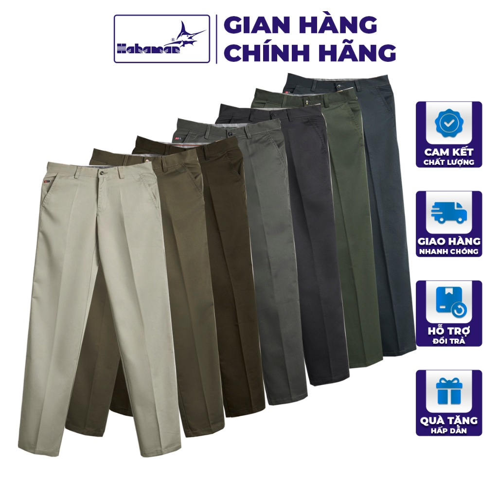 Quần dài kaki nam ống xuông không ly trung niên pious QDTN67