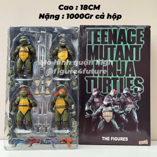 (Neca chính hãng) Bộ 4 Mô hình action figure Ninja Rùa cao 18cm bootleg Neca - TMNT 2018 ninja rùa có khớp cử động