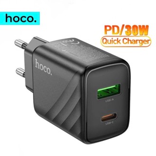 Củ sạc nhanh 30W chính hãng Hoco dùng cho 15 14 13 12 11 ... bộ sạc 2 cổng type c và usb pd30w tiêu chuẩn chống cháy nổ