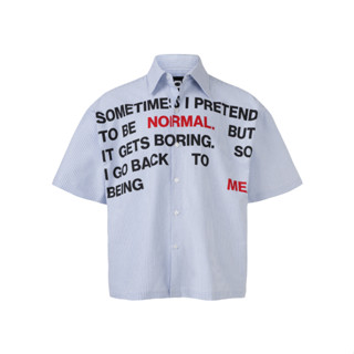 Áo Sơ Mi KMC BEING ME Blue Striped Boxy Shirt