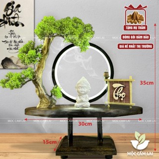  Thác Khói Trầm Hương tượng Ngộ Không - Đế Treo Đèn Led Tròn Trang Trí Có Đế Đốt Trầm Hương   Chọn Chữ Tặng Nụ Trầm   