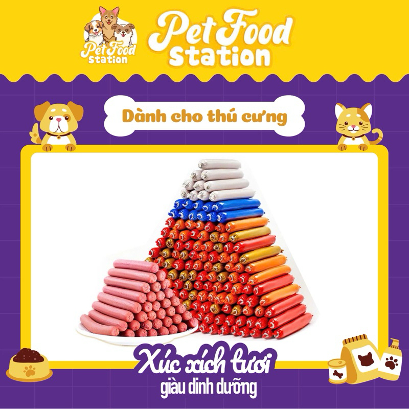 [30 cây / 60 cây / 90 cây] Xúc Xích Tươi Giàu Dinh Dưỡng Dành Cho Thú Cưng • Pet Food Station
