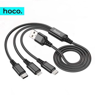 Dây sạc đa năng 3 đầu chính hãng Hoco cáp sạc 3 in 1 bọc dù chống dứt gẫy cho các dòng điện thoại