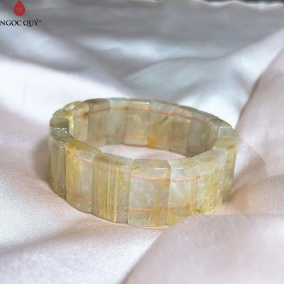 Vòng thạch anh tóc vàng bản rutilated quartz - Ngọc Quý