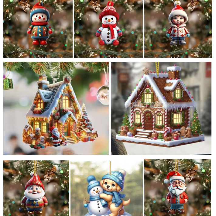 Set 3 Hình Treo Mica PKT75 Trang Trí Noel Giáng Sinh Treo Cây Thông