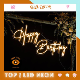 Đèn Led Neon chữ Happy Birthday V4  Treo Dán Tường-Trang trí tiệc sinh nhật|Ghiền Decor, Nhận thiết kế theo yêu cầu