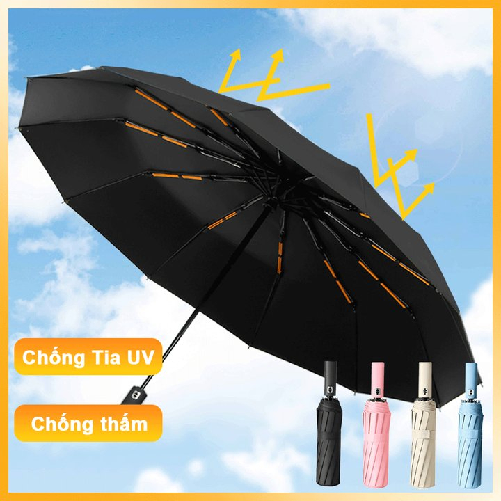 Ô dù tự động đóng mở 2 chiều ô dù 10 nan (20 nan kép) cao cấp gấp gọn che mưa che nắng chống tia UV