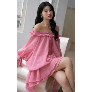 @LYNN.DESIGN - Set Đầm trễ vai xoắn dây mắt cáo dáng bí tua rua kèm chân váy Secretary Dress