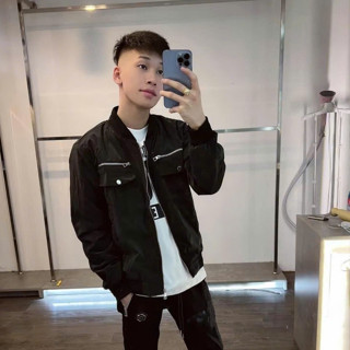 Áo Khoác Trần Bông DSQ 346 Họa Tiết Bo Gân 2 Túi Trước Ngực Trần Bông Quả Trám Chất Liệu Lông Vũ Thời Trang Nam Cao Cấp