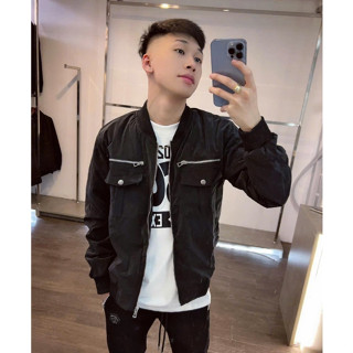 Áo Khoác Trần Bông DSQ 346 Họa Tiết Bo Gân 2 Túi Trước Ngực Trần Bông Quả Trám Chất Liệu Lông Vũ Thời Trang Nam Cao Cấp