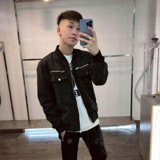 Áo Khoác Trần Bông DSQ 346 Họa Tiết Bo Gân 2 Túi Trước Ngực Trần Bông Quả Trám Chất Liệu Lông Vũ Thời Trang Nam Cao Cấp